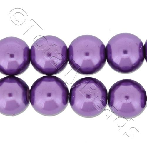 Glass Pearl Round 10mm - Amethyst Glass Pearl Round 10mm - Amethyst